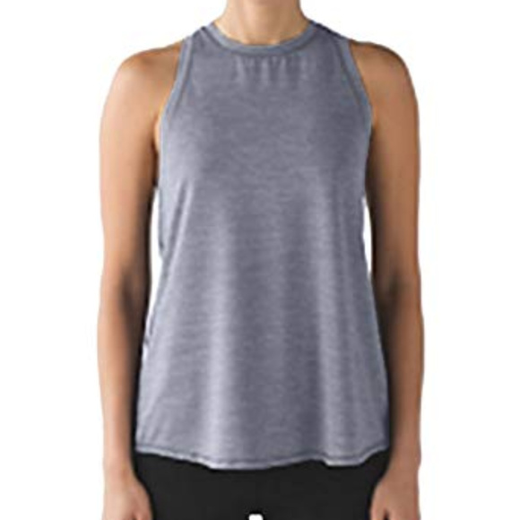 Yoga Tank Split Back Muscle Top Slate Blue Small - Picture 7 of 8